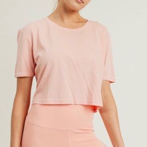 Peach oversize lightweight crop top Mono B